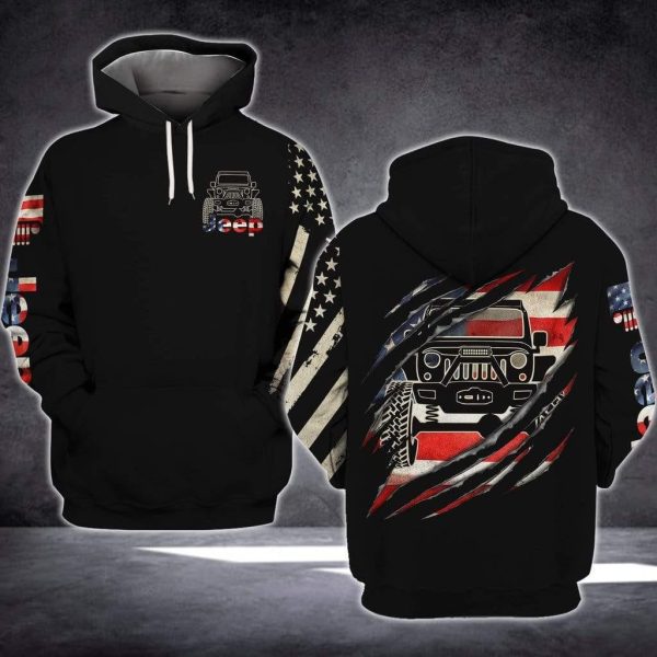 Jeep Lover Gift Vintage Jeep Scratch All Over Print Hoodie Genxprint