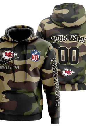 Kansas City Chiefs Army Camo V1 NFL Football Team Hoodie Genxprint