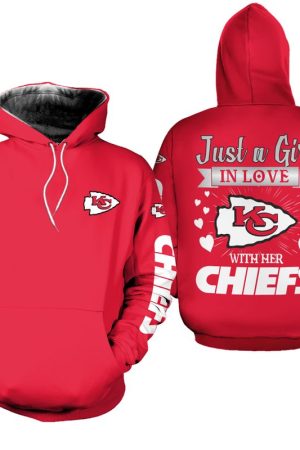 Kansas City Chiefs Hexagon Pattern NFL Football Team Hoodie Genxprint