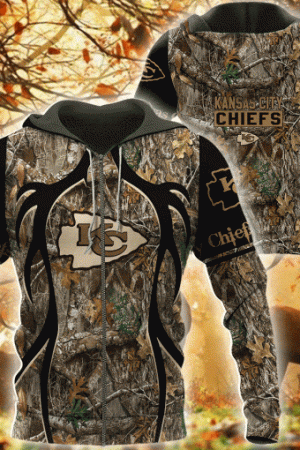 Kansas City Chiefs Hunting Camo Football 3D printed Sweatshirt Hoodie Zipped Hoodie Genxprint