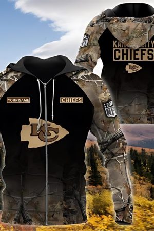 Kansas City Chiefs Hunting Camo V1 NFL Football Team Hoodie Genxprint