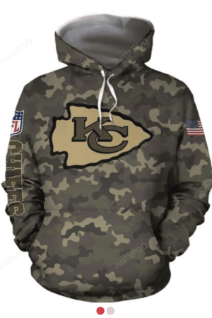 Kansas City Chiefs NFL Camo Hoodie Zip Hoodie Genxprint