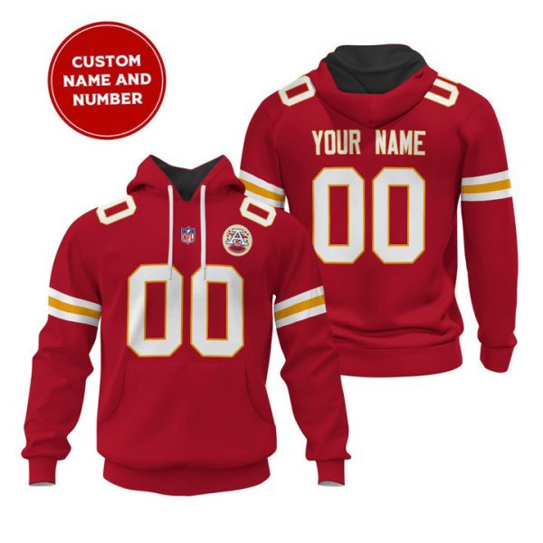 Kansas City Chiefs Personalized Name And Number NFL 3D Hoodie Style Genxprint