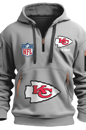 Kansas City Chiefs Premium NFL Quarter Zip Hoodie Genxprint
