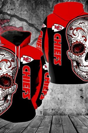 Kansas City Chiefs Skull Hoodie Genxprint