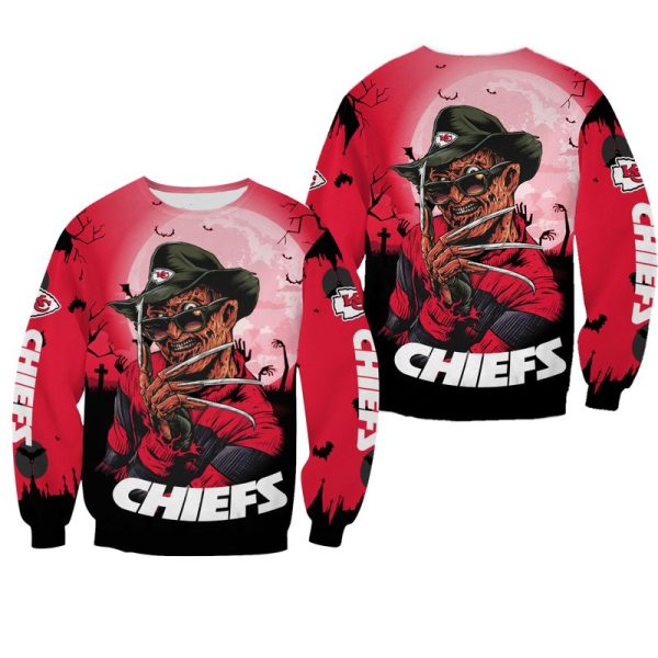 Kansas City Chiefs feat Freddy Krueger Horror Movie Hoodie Genxprint