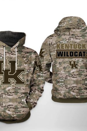 Kentucky Wildcats NCAA Camo Veteran Hoodie Genxprint