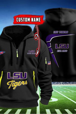 LSU Tigers Quarter Zip Hoodie Genxprint