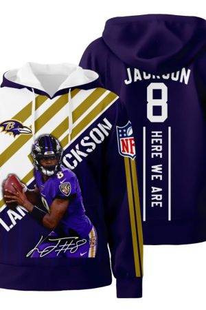 Lamar Jackson Baltimore Ravens 3D All Over Print Hoodie Zip-Up Hoodie Genxprint