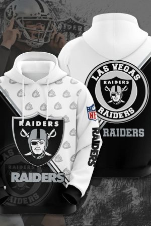 Las Vegas Raiders Logo NFL Football Team Black Hoodie Genxprint
