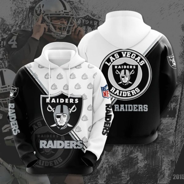 Las Vegas Raiders Logo NFL Football Team Black Hoodie Genxprint