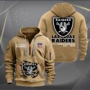 Las Vegas Raiders Monster Scratch 2 Logo NFL Quarter Zip Hoodie Genxprint