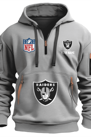 Las Vegas Raiders Premium NFL Quarter Zip Hoodie Genxprint