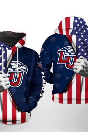 Liberty Flames NCAA US Flag Hoodie Genxprint