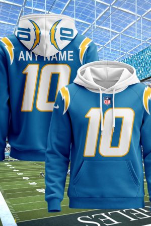 Los Angeles Chargers Custom Name And Number 3D Hoodie Style Genxprint
