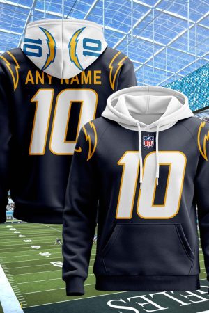 Los Angeles Chargers Custom Name And Number 3D Hoodie Style Genxprint