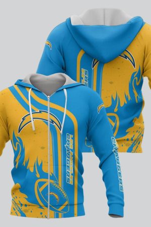 Los Angeles Chargers Football Personalized 3D printed Sweatshirt Hoodie Zipped Hoodie Genxprint