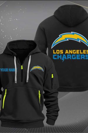 Los Angeles Chargers Logo NFL Quarter Zip Hoodie Style Genxprint
