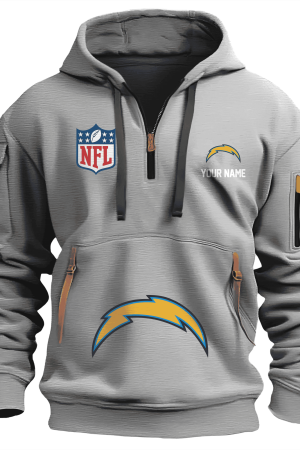 Los Angeles Chargers Premium NFL Quarter Zip Hoodie Genxprint