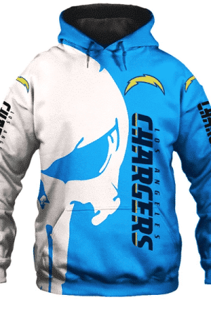 Los Angeles Chargers Punisher NFL Unisex All Over Print 3D Hoodie Genxprint