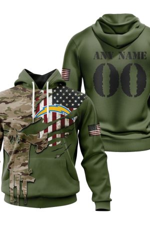 Los Angeles Chargers Special Camo Design 3D printed Sweatshirt Hoodie Zipped Hoodie Genxprint