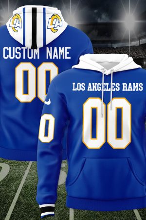 Los Angeles Rams Custom Name And Number 3D Hoodie Genxprint