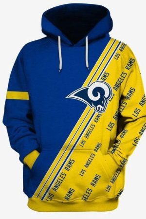 Los Angeles Rams NFL Football Many Logo Hoodie Genxprint