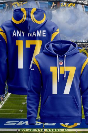 Los Angeles Rams Personalized Name And Number NFL 3D Hoodie Style Genxprint