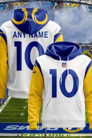 Los Angeles Rams Personalized Name And Number NFL 3D Hoodie Style Genxprint