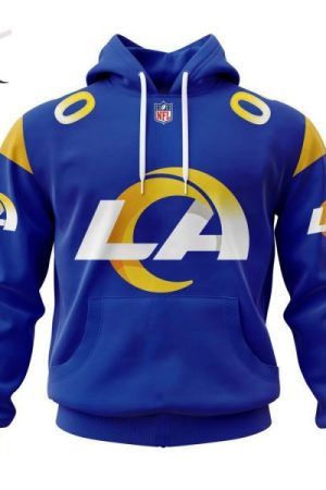 Los Angeles Rams Personalized Name And Number NFL 3D Hoodie Style Genxprint