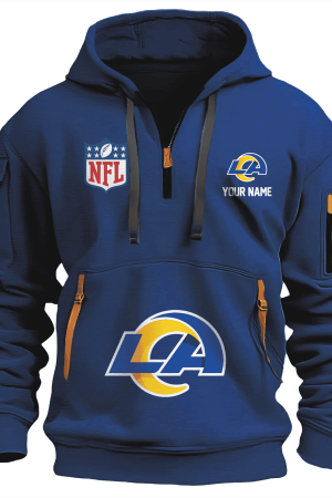 Los Angeles Rams Premium NFL Quarter Zip Hoodie Genxprint