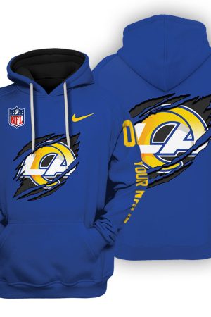 Los Angeles Rams Scratch Logo NFL 3D Hoodie Style Genxprint