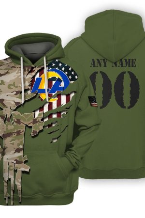 Los Angeles Rams Special Camo Design 3D printed Sweatshirt Hoodie Zipped Hoodie Genxprint