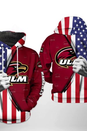 Louisiana Monroe Warhawks NCAA US Flag Hoodie Genxprint