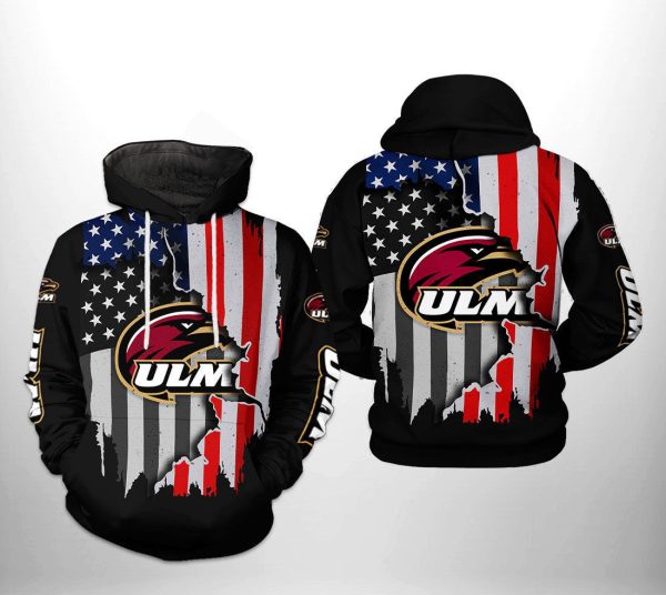 Louisiana Monroe Warhawks NCAA US Flag Hoodie Genxprint