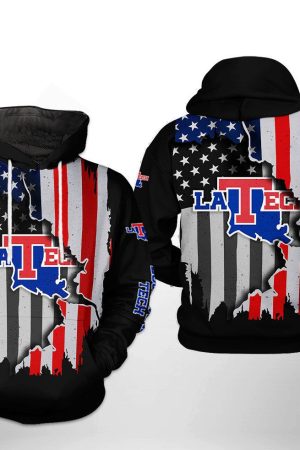 Louisiana Tech Bulldogs NCAA US Flag Hoodie Genxprint