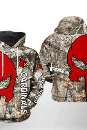 Louisville Cardinals NCAA Camo Veteran Hunting Hoodie Genxprint