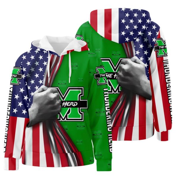 Marshall Thundering Herd 3D All Over Print Hoodie Zip-Up Hoodie Genxprint
