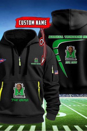 Marshall Thundering Herd Quarter Zip Hoodie Genxprint