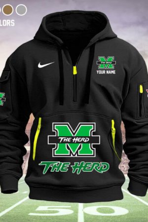 Marshall Thundering Herd Quarter Zip Hoodie Set Genxprint