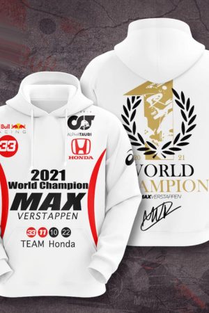 Max Verstappen 33 World Champion Honda Team All Over Print Hoodie Genxprint