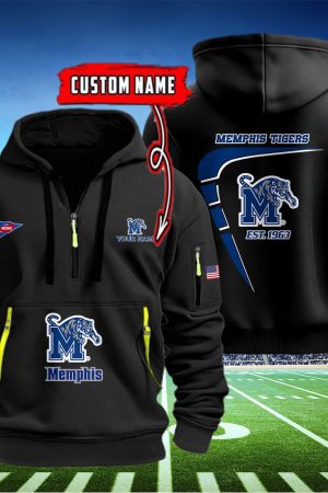 Memphis Tigers Quarter Zip Hoodie Style Genxprint