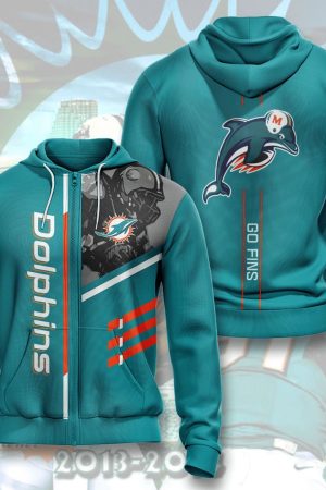 Miami Dolphins Basic V10 NFL Football Team Hoodie Genxprint