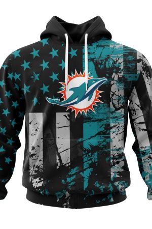 Miami Dolphins Black Flag NFL Football Team Hoodie Genxprint