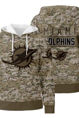 Miami Dolphins Camo 3D All Over Print Hoodie Zip-Up Hoodie Genxprint