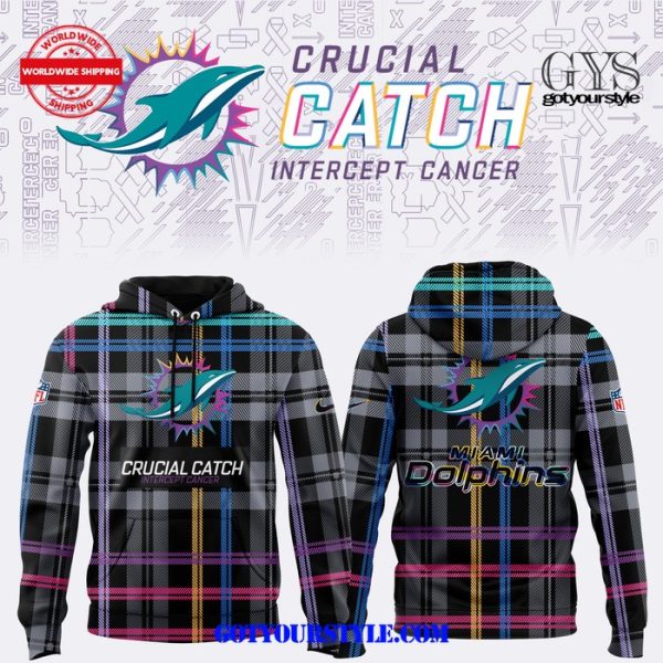Miami Dolphins Crucial Catch Intercept Cancer 2024 Hoodie Genxprint