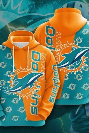 Miami Dolphins Logo NFL Football Team Hoodie Genxprint