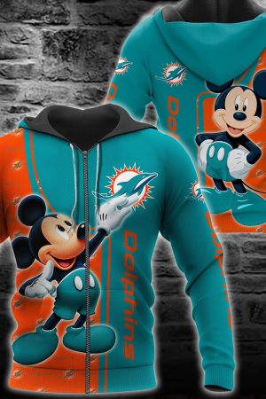 Miami Dolphins Mickey NFL Football Team Hoodie Genxprint