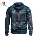Miami Dolphins Navy Camo NFL Football Team Hoodie Genxprint