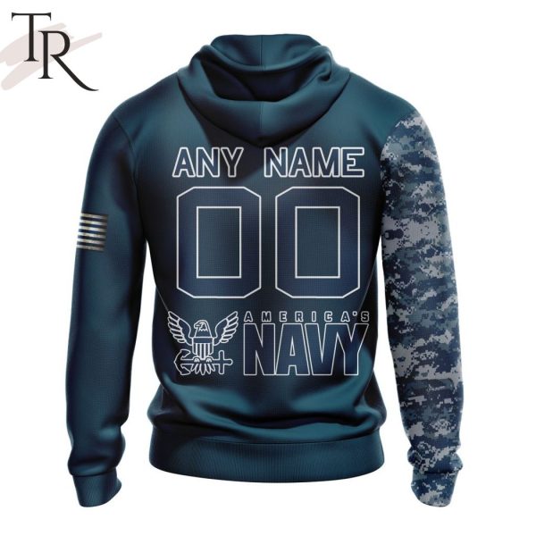 Miami Dolphins Navy Camo NFL Football Team Hoodie Genxprint - Image 2